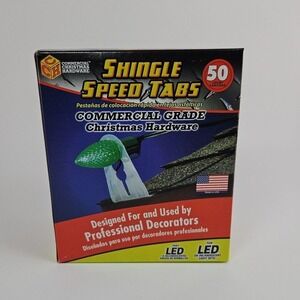 50 Shingle Speed Tabs Commercial Grade - Christmas & LED Incandescent Lights New